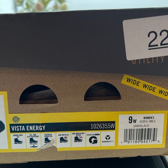 Keen Utility Vista Energy Lace Up Shoes Jam/Black Comp Toe Women's 9W NWB - Picture 9 of 10